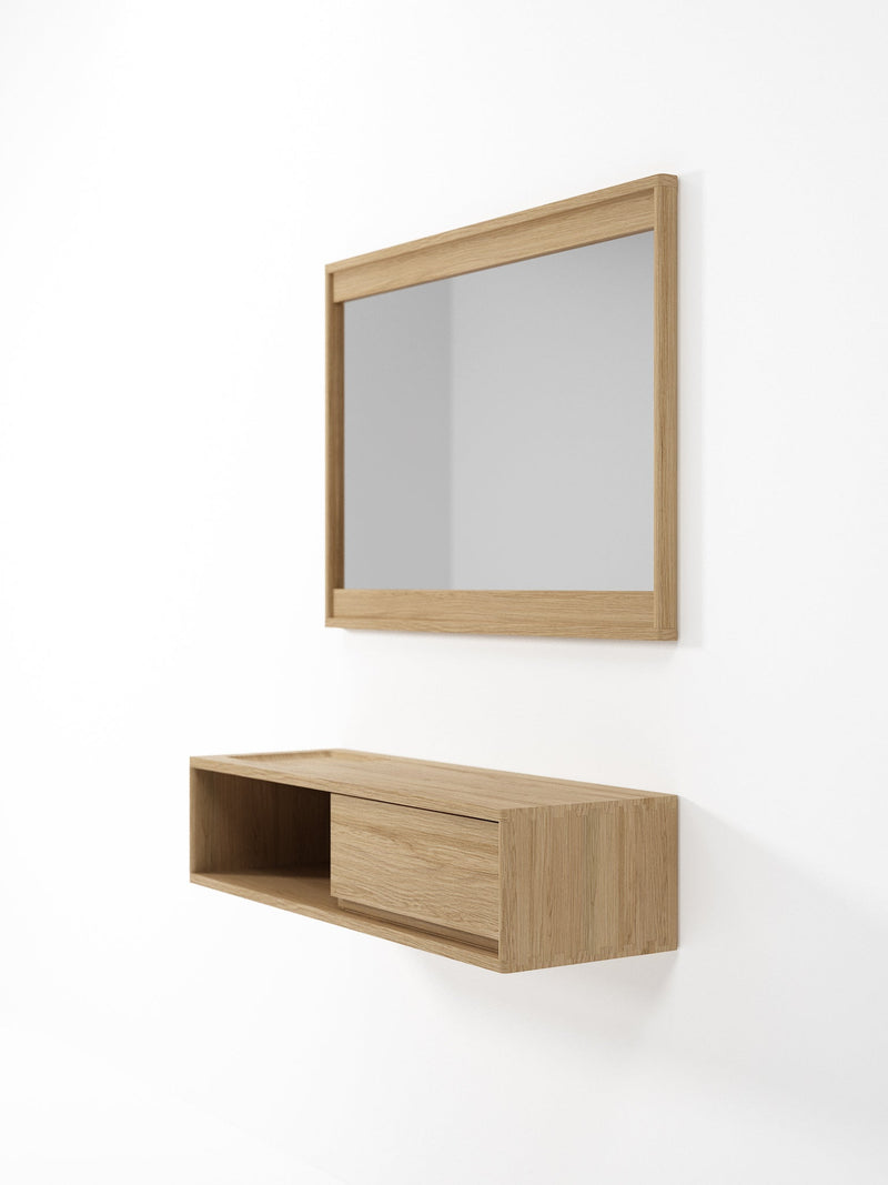 Circa Rectangle Hanging Mirror 1080x750mm - White Oak