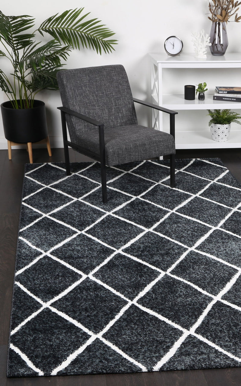 Windjana Diamond Charcoal Rug
