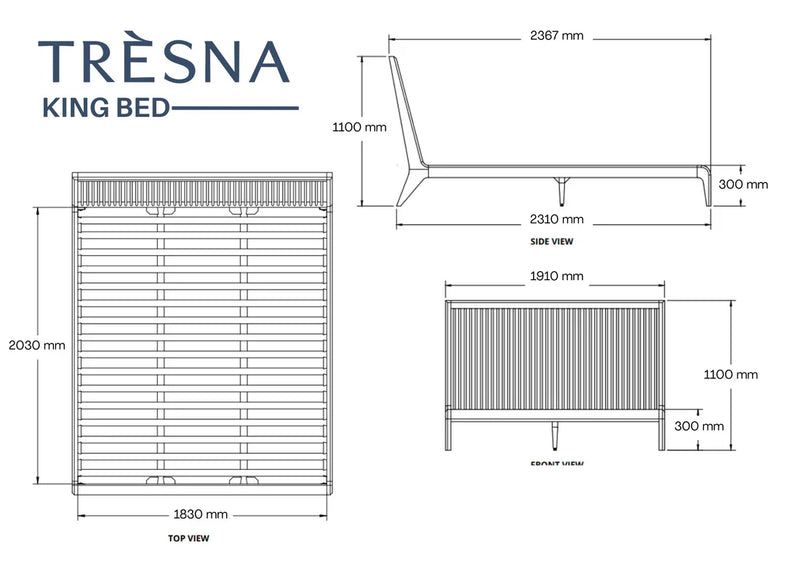 Jodoh Spindle King Bed 231 cm - Teak