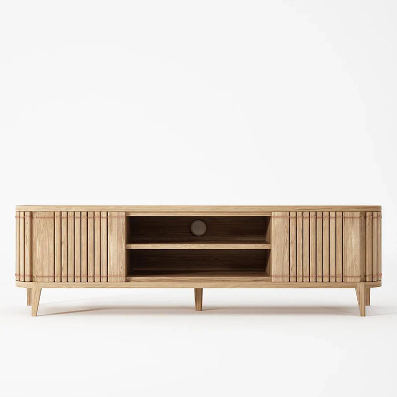 Koppar Media Cabinet White Oak 160cm - Double Doors