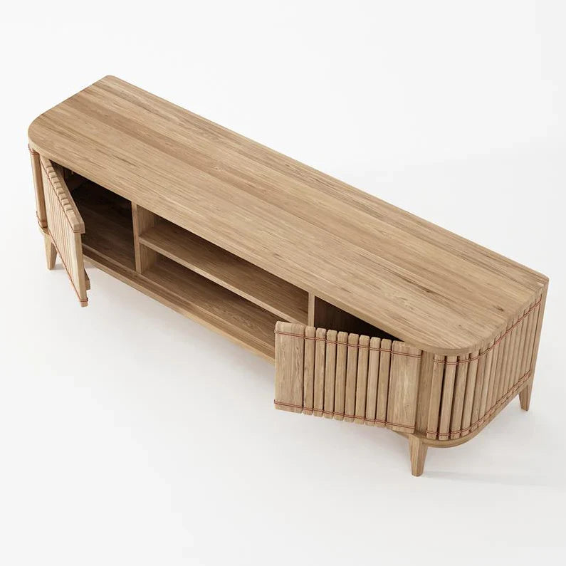 Koppar Media Cabinet White Oak 160cm - Double Doors