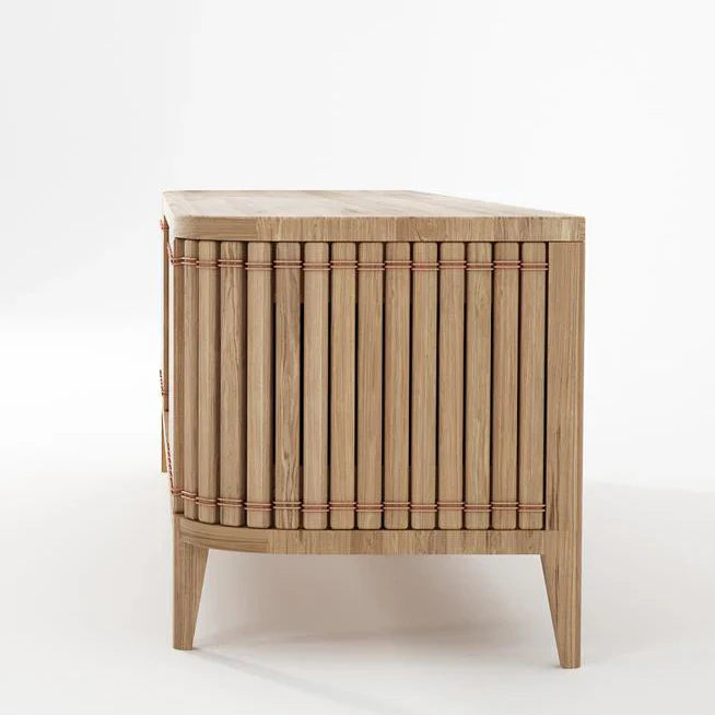 Koppar Media Cabinet White Oak 160cm - Double Doors