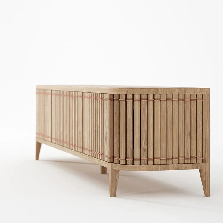 Koppar Media Cabinet With 3 Doors 160 cm - White Oak