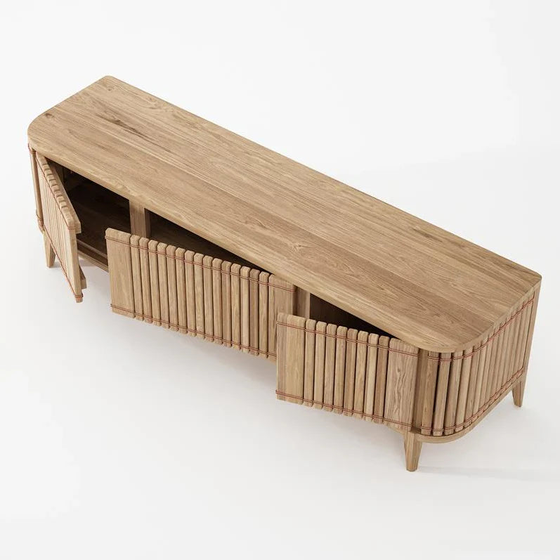 Koppar Media Cabinet With 3 Doors 160 cm - White Oak