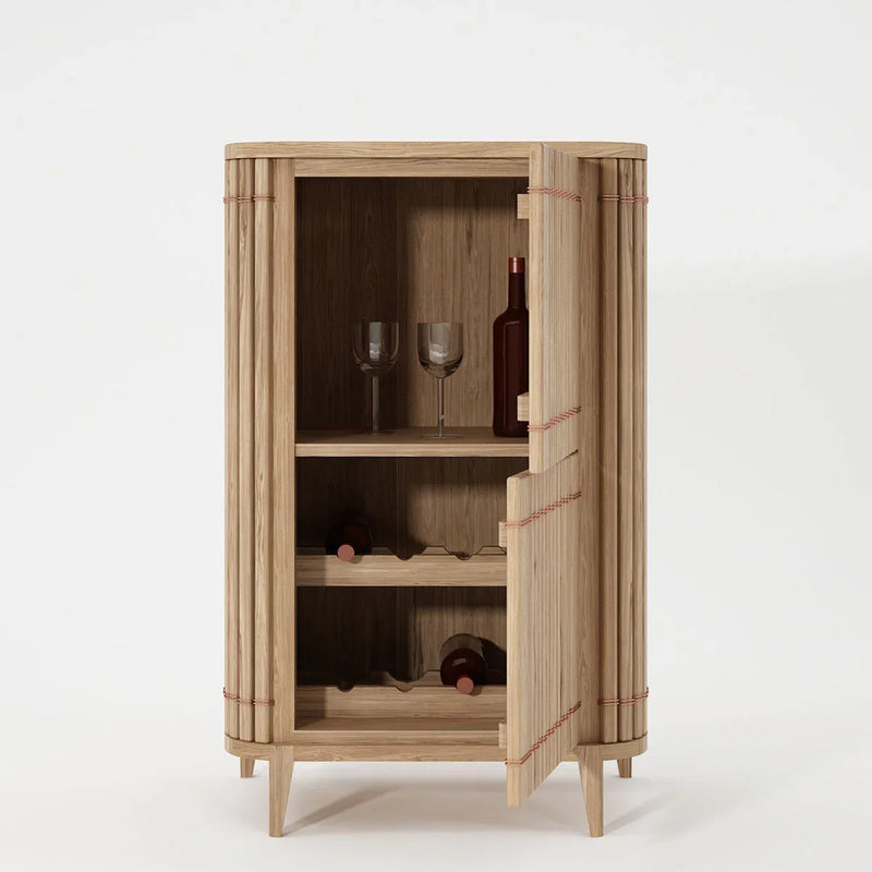 Koppar Minibar With A Shelf And Fixed Wine Nestles