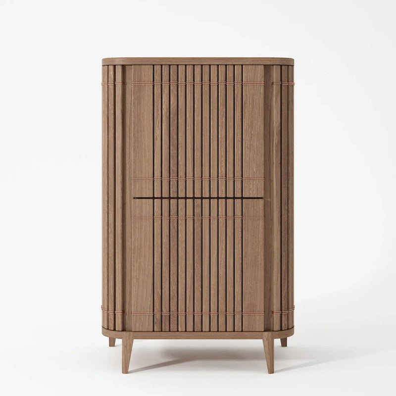 Koppar Minibar With A Shelf And Fixed Wine Nestles