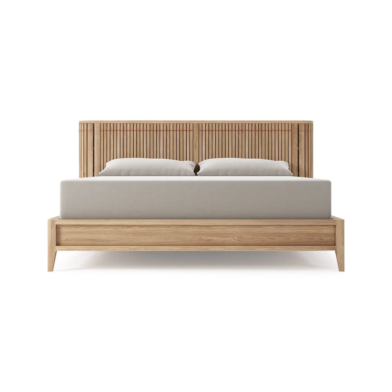 Koppar Queen Bed Frame With Mini Storage - White Oak