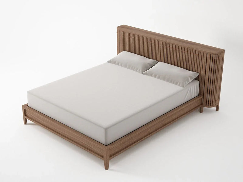 Koppar King Bed Frame With Mini Storage - FSC Recycled Teak