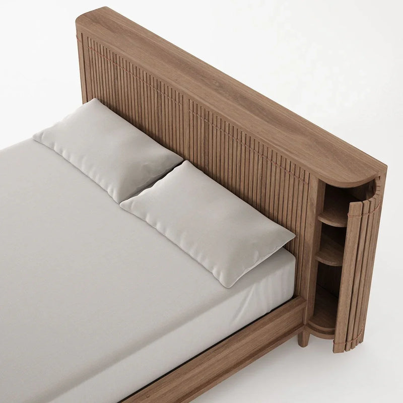 Koppar King Bed Frame With Mini Storage - FSC Recycled Teak
