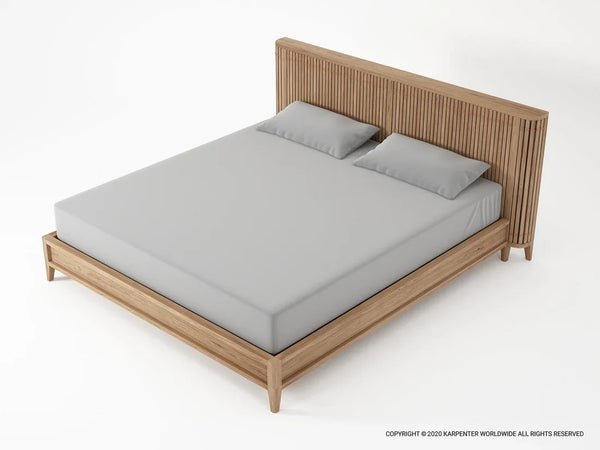 Koppar King Bed Frame Without Storage  - White Oak