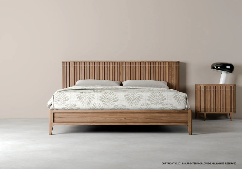 Koppar Queen Bed Frame With Mini Storage - FSC Recycled Teak