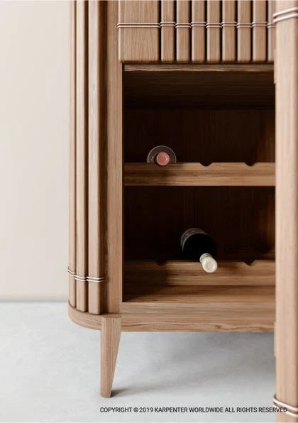 Koppar Minibar With A Shelf And Fixed Wine Nestles