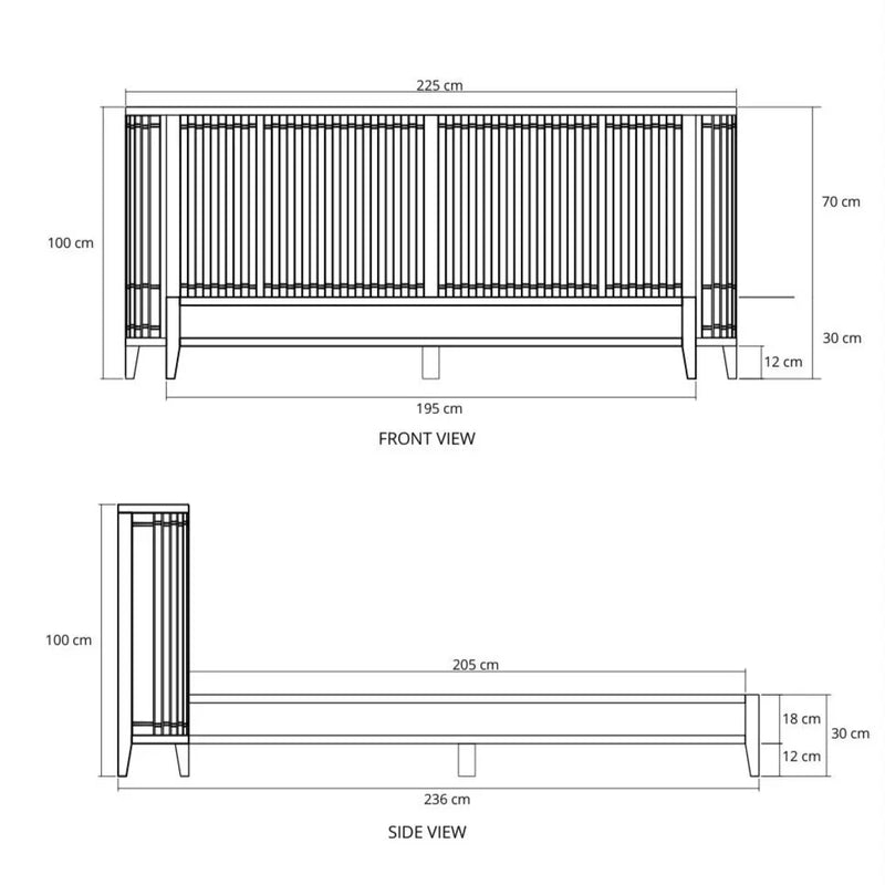 Koppar King Bed Frame Without Storage  -FSC Certified Teak