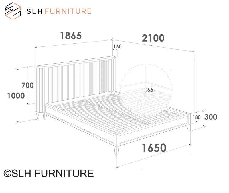 Koppar Queen Bed Frame Without Storage - FSC Recycled Teak
