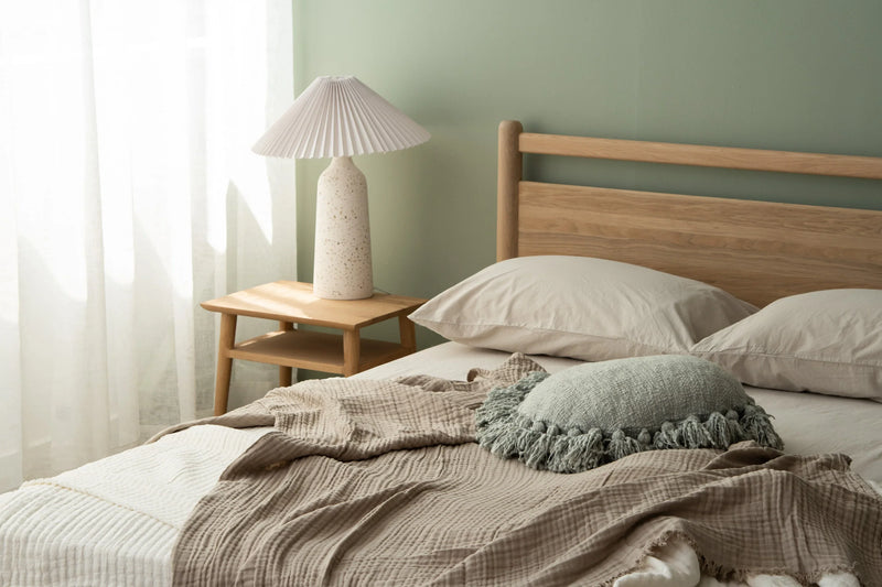 Vintage Narrow Open Bedside Table - 45cm