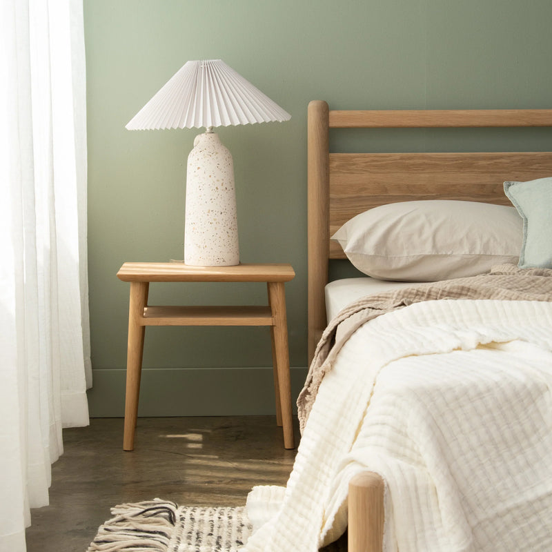 Vintage Narrow Open Bedside Table - 45cm