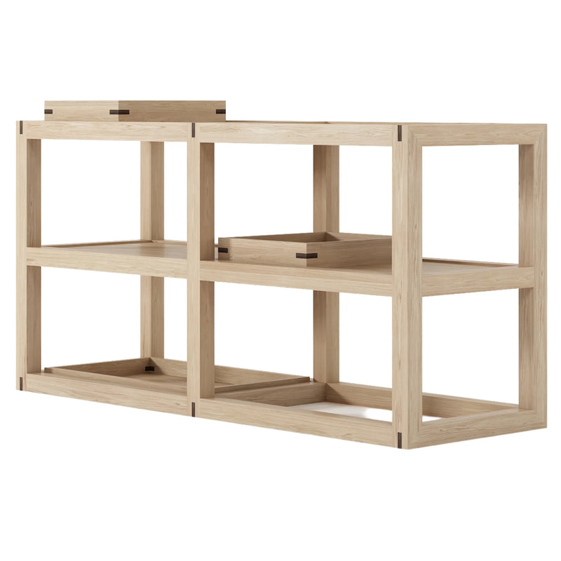 Up and Down Small Open Sideboard 120cm - White Oak
