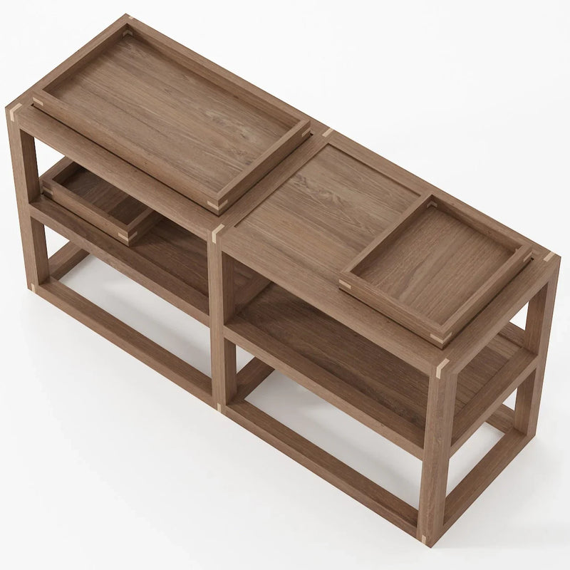 Up and Down Small Open Sideboard 120cm - FSC Teak