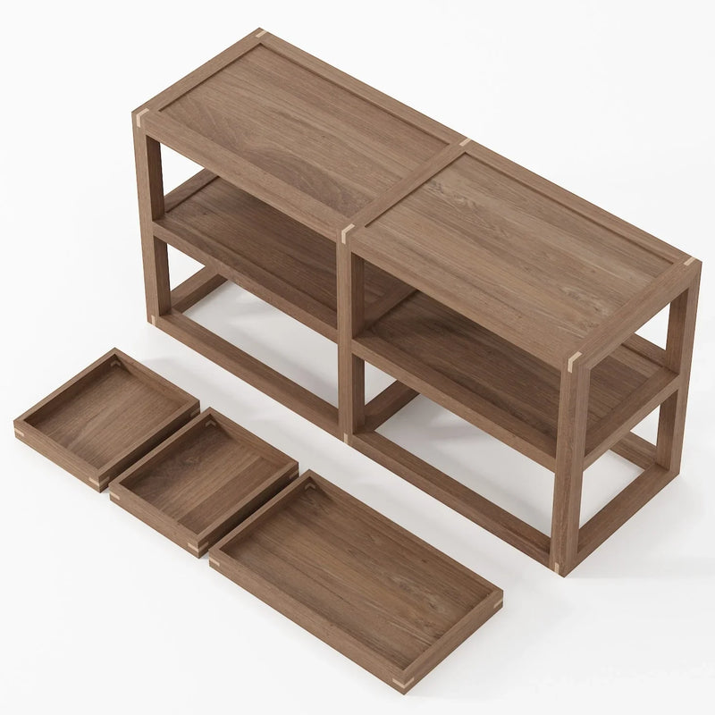 Up and Down Small Open Sideboard 120cm - FSC Teak