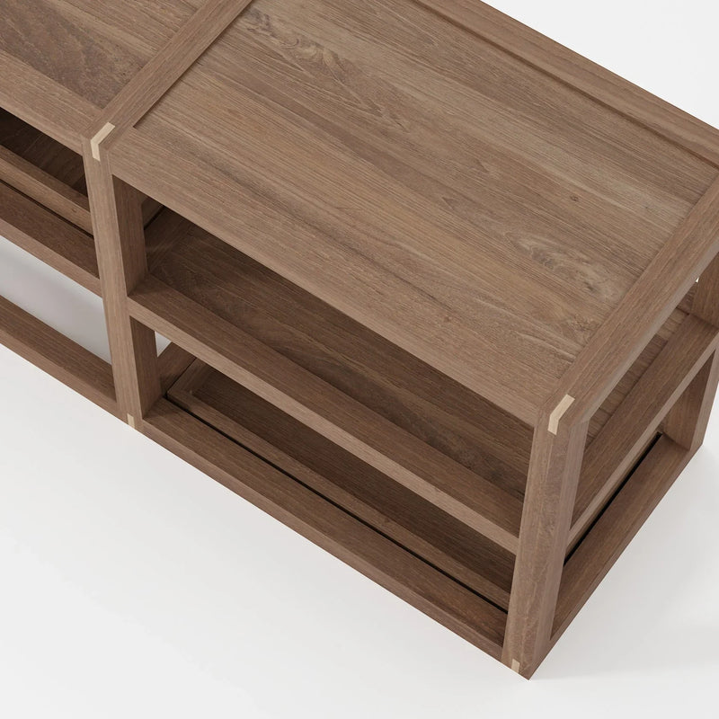 Up and Down Small Open Sideboard 120cm - FSC Teak