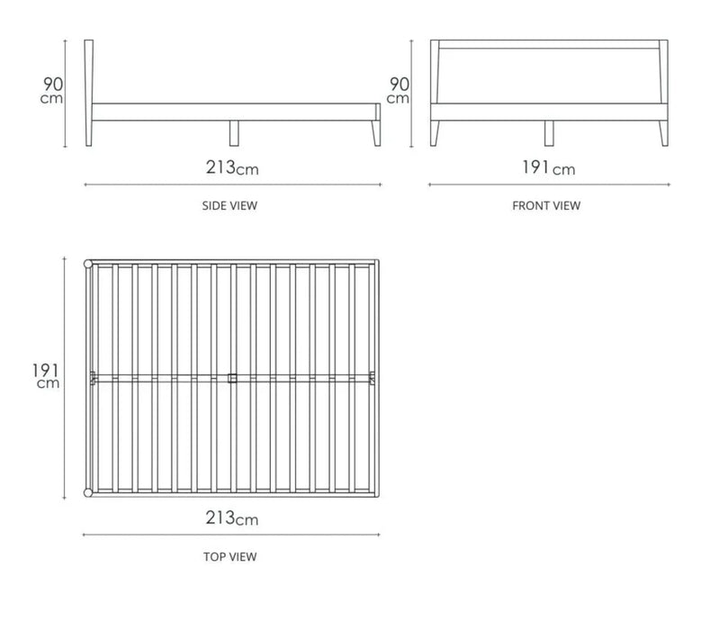 Vintage King Bed 200 cm - FSC Recycled Teak
