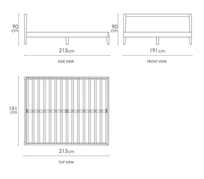Vintage King Bed 200 cm - White Oak