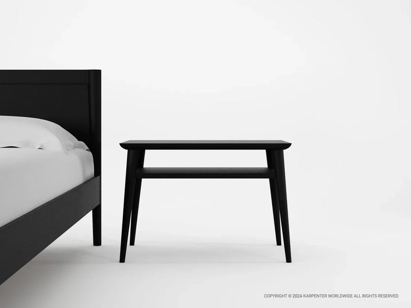 Vintage Wide Open Bedside Table - 65cm