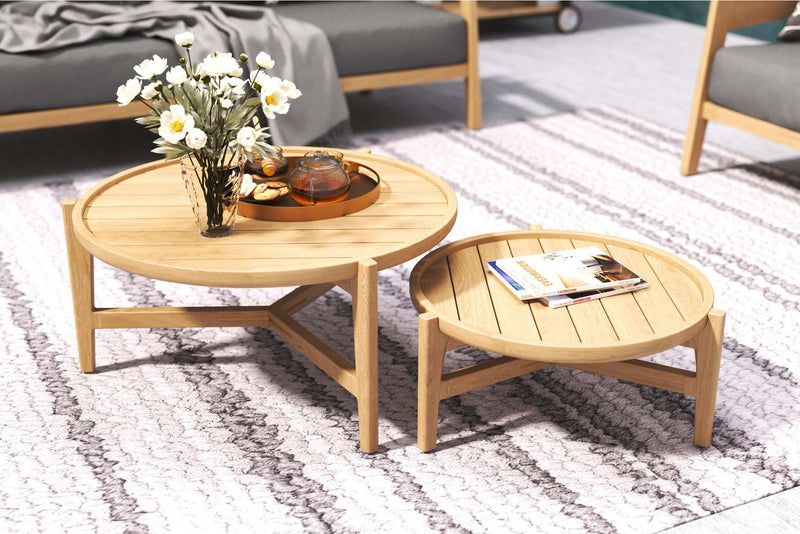 Kingston Outpost Round Coffee Table - Natural - 80cm