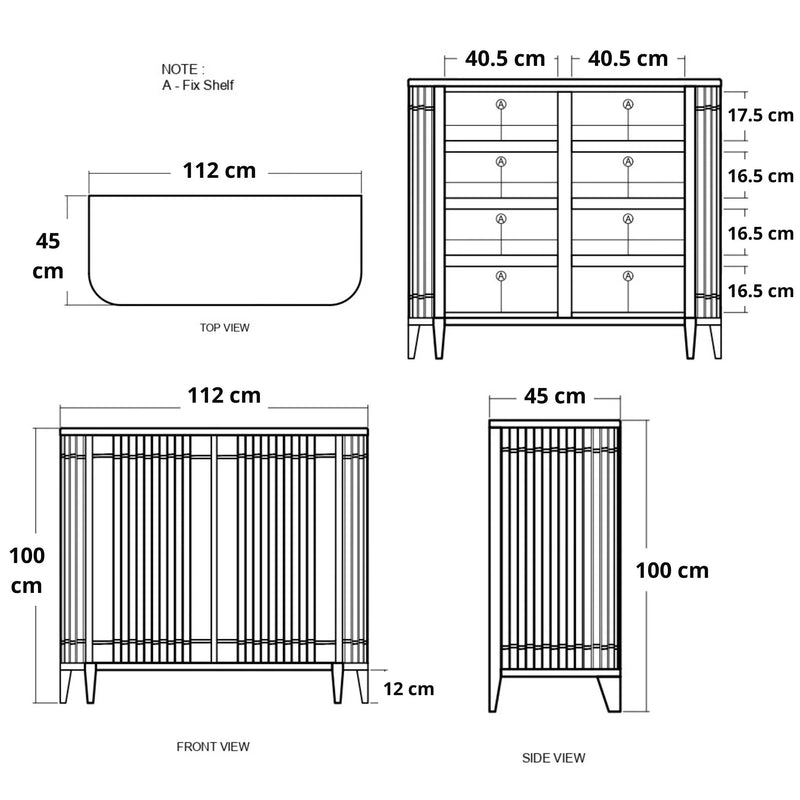 Koppar Shoe rack Cabinet With 8 Fixed Shelves