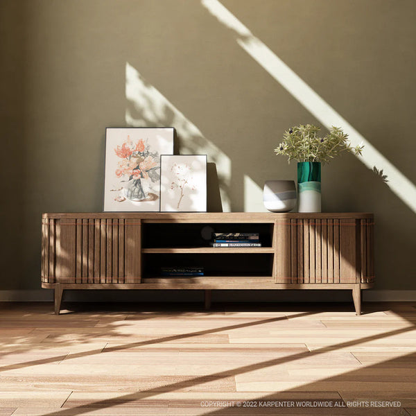 Koppar Media Cabinet with 3 Doors 160cm - FSC Recycled Teak