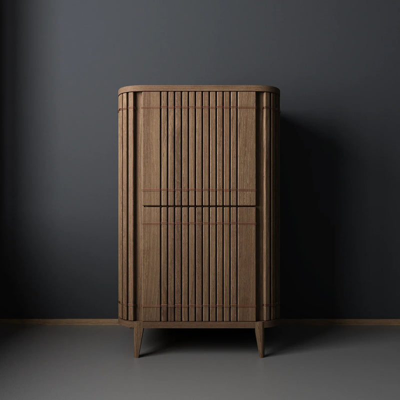 Koppar Minibar With A Shelf And Fixed Wine Nestles