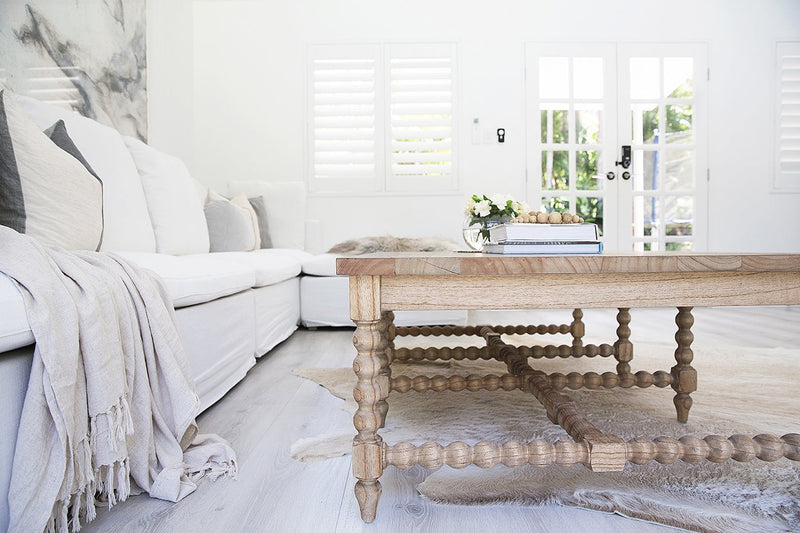 Strathmore Bobbin Coffee Table - Herringbone Top