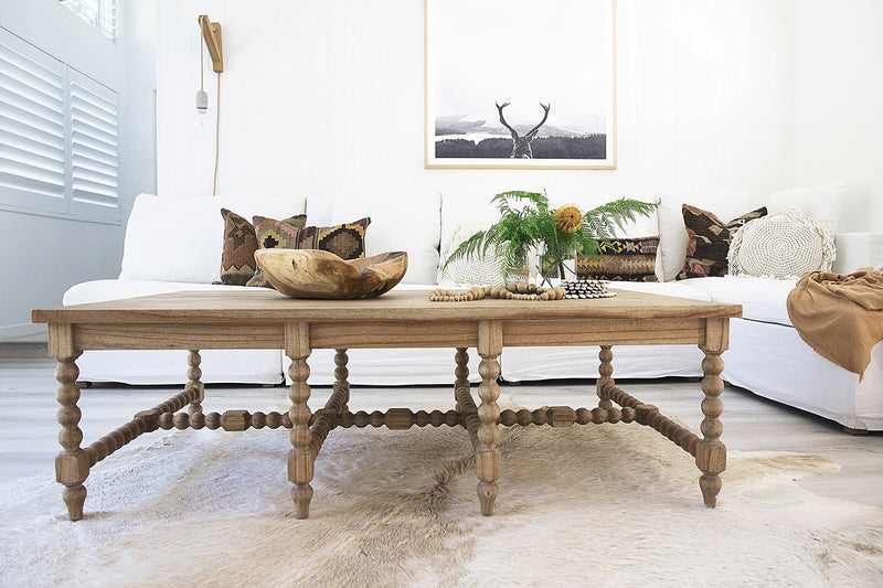 Strathmore Bobbin Coffee Table - Herringbone Top