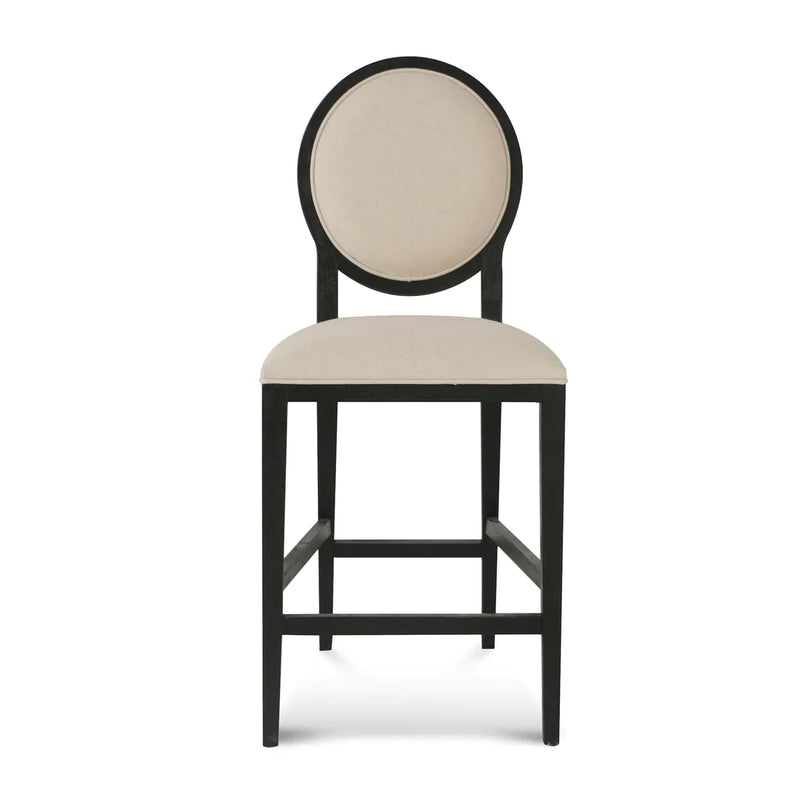 Calibre CBS8010-LJ 65cm Black Frame Bar Stool - Light Beige