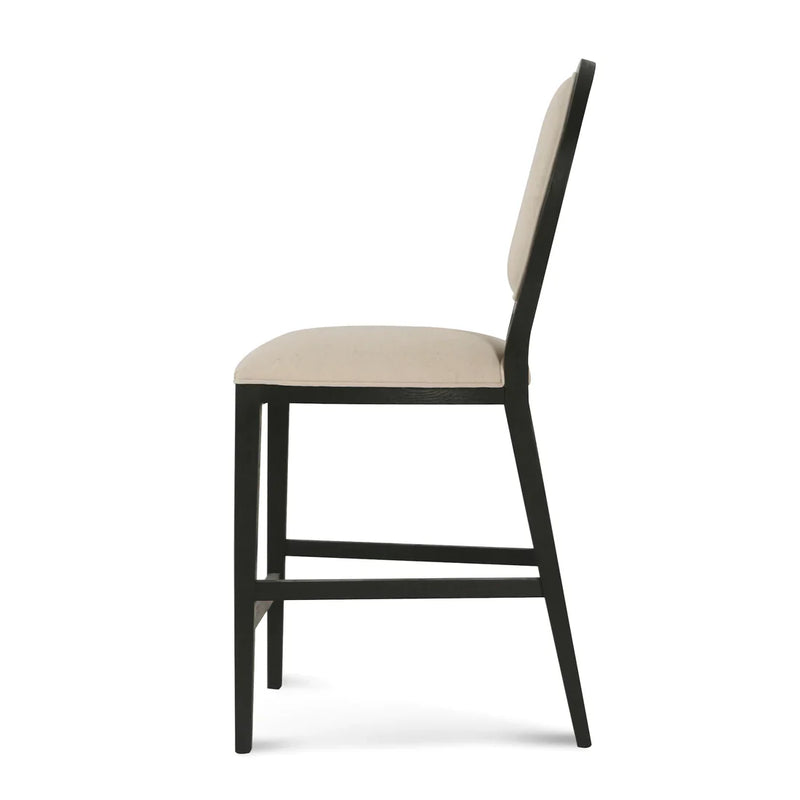 Calibre CBS8010-LJ 65cm Black Frame Bar Stool - Light Beige