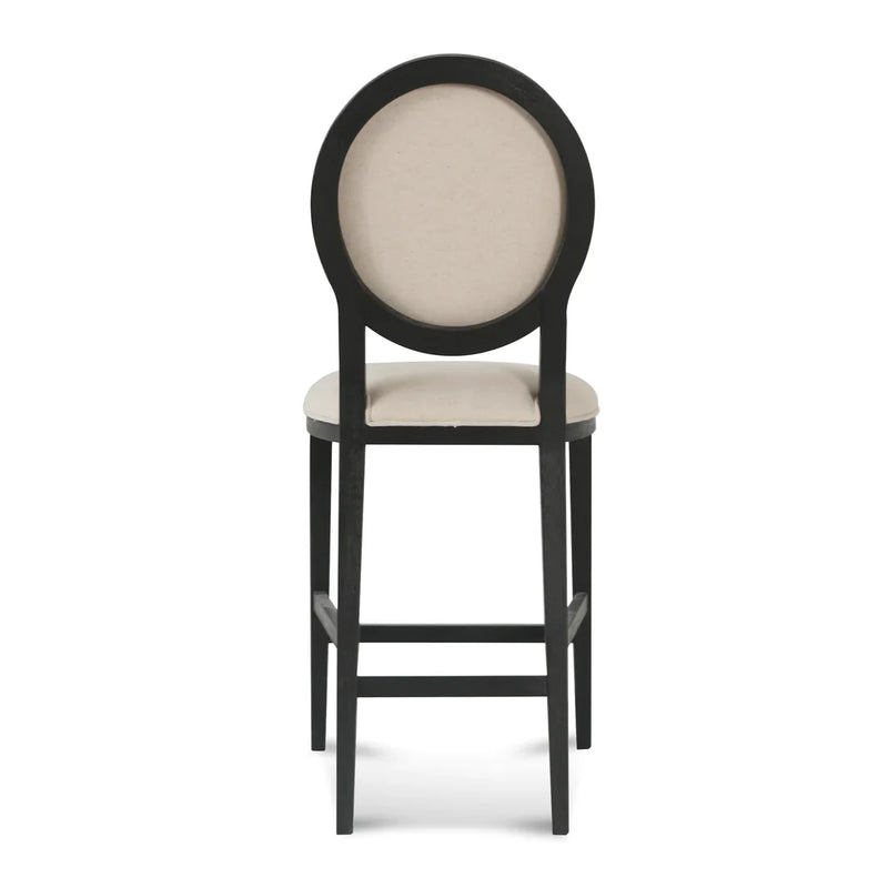 Calibre CBS8010-LJ 65cm Black Frame Bar Stool - Light Beige