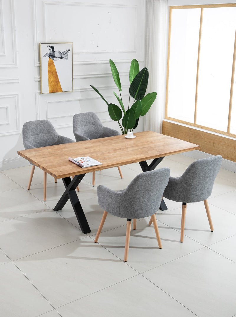 Milan Dining Chair in Grey Fabric