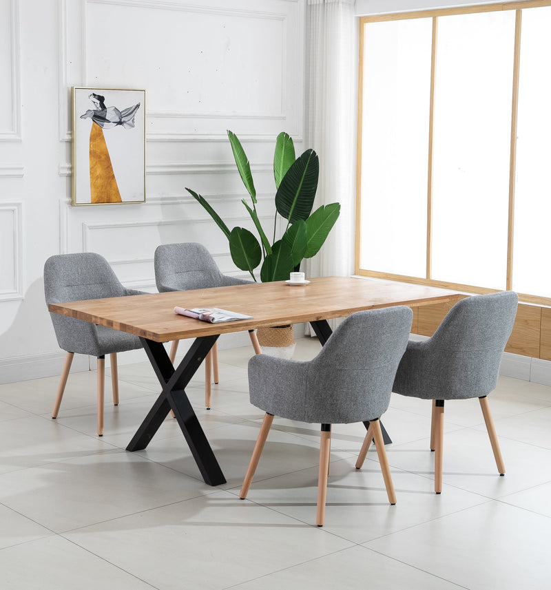Milan Dining Chair in Grey Fabric