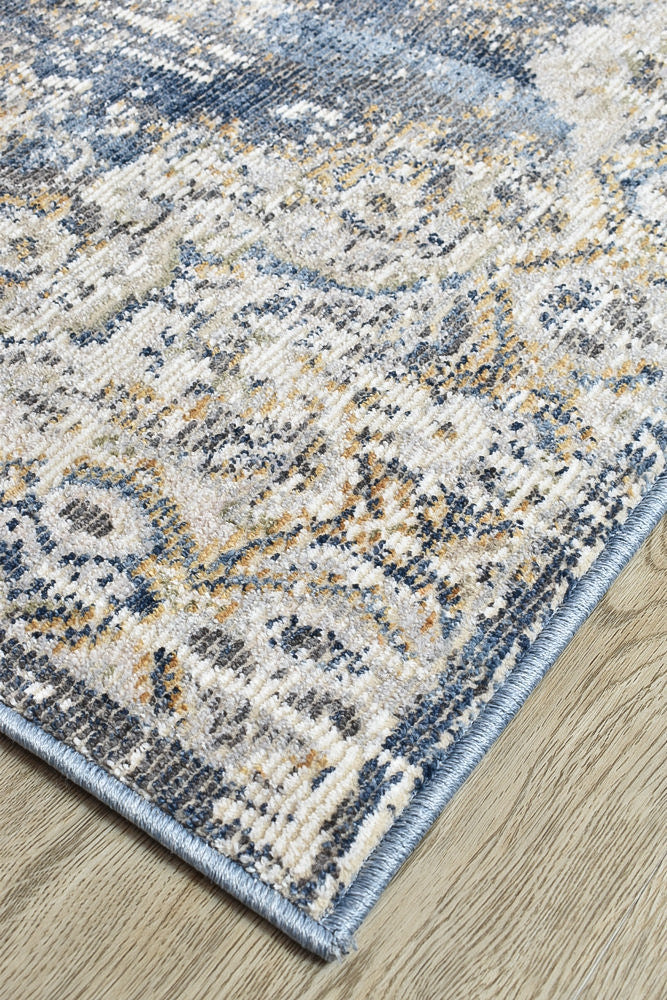 Medina Dark Blue Runner Rug 0318A