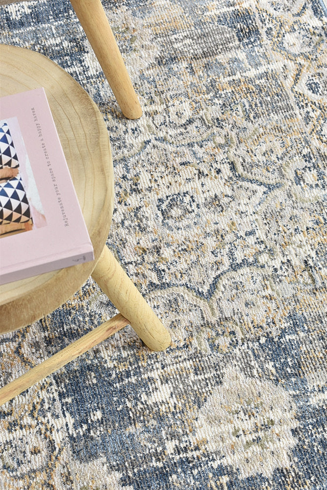 Medina Dark Blue Runner Rug 0318A