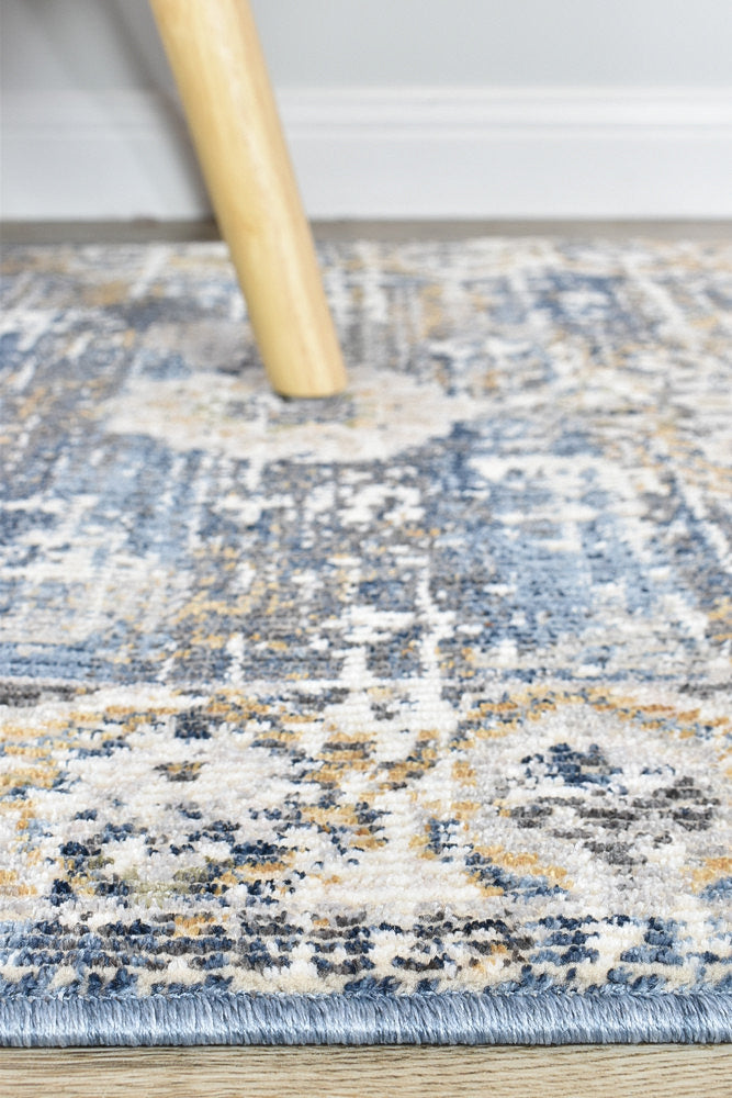 Medina Dark Blue Runner Rug 0318A