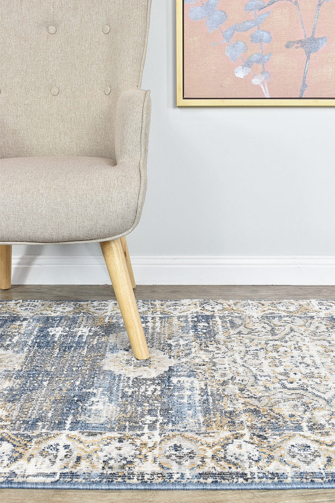 Medina Dark Blue Runner Rug 0318A