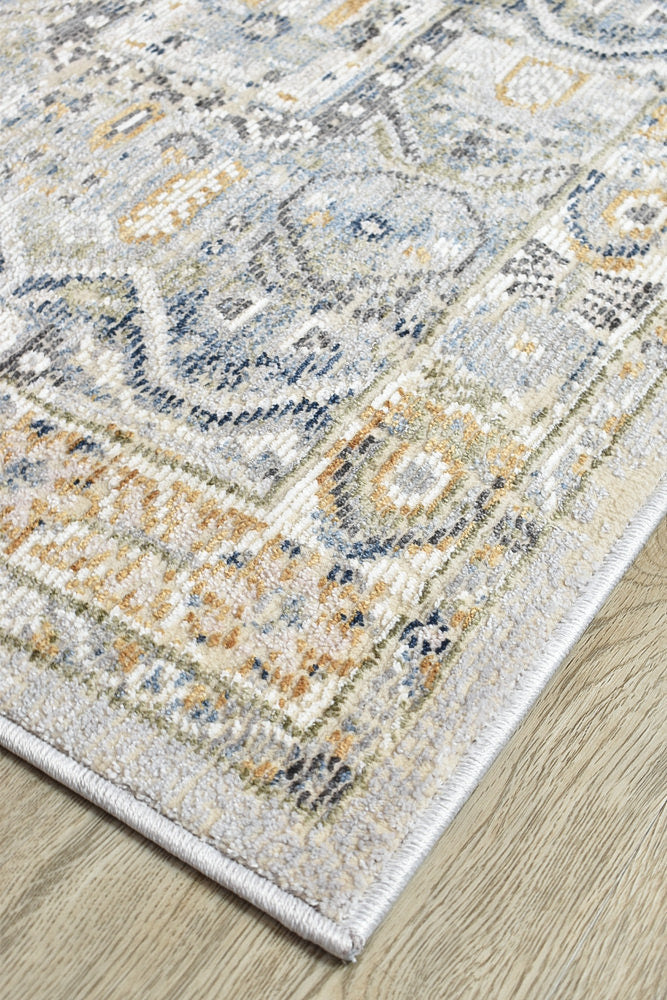 Medina Blue Grey Runner Rug 0319A