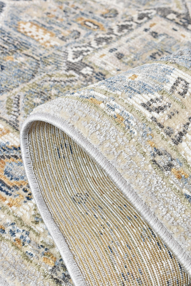 Medina Blue Grey Runner Rug 0319A