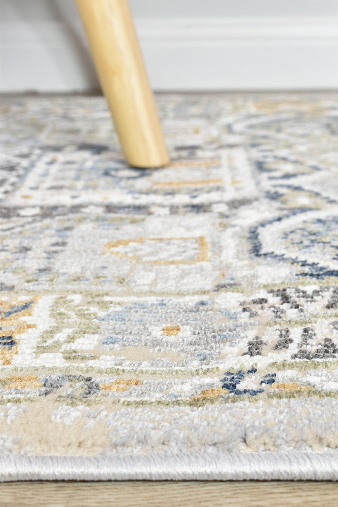 Medina Blue Grey Runner Rug 0319A