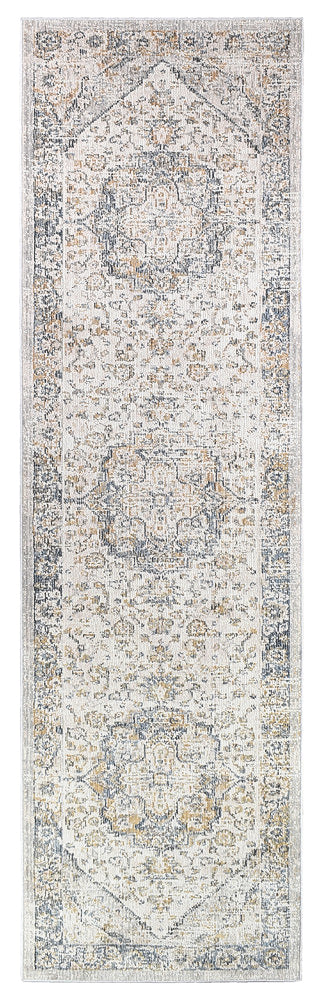 Medina Blue Grey Runner Rug 0321B