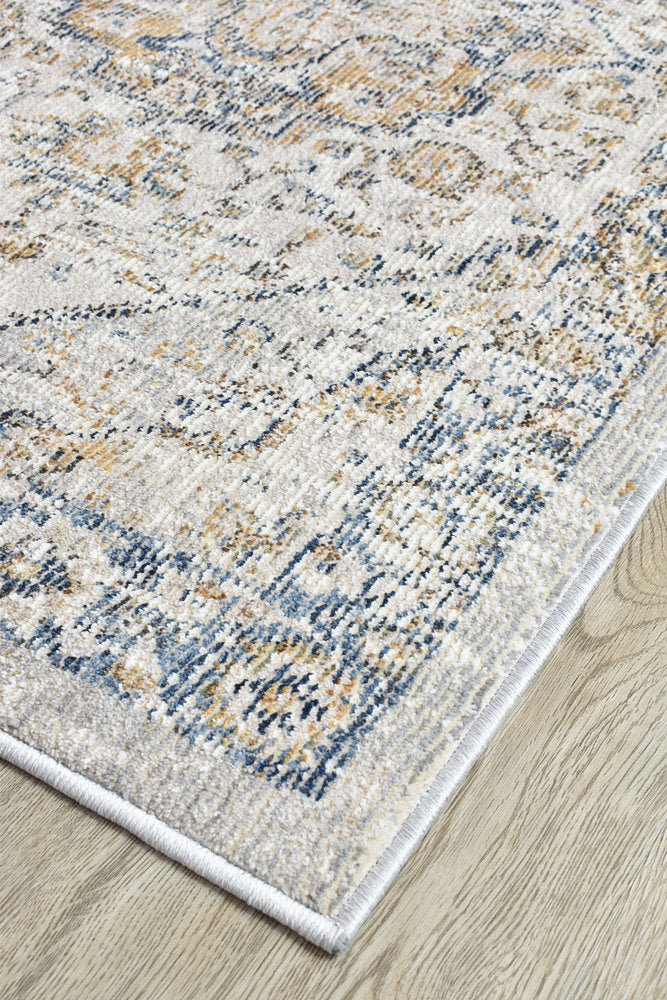 Medina Blue Grey Runner Rug 0321B