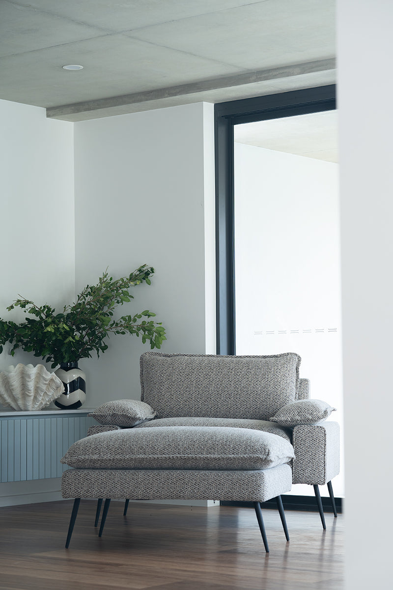 Marina Footstool – Mottled Taupe