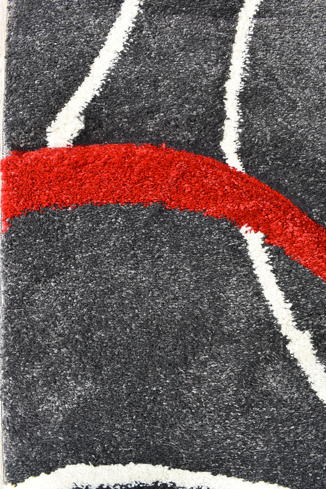 Dahlia 798 Dark Grey Red Rug - discontinued