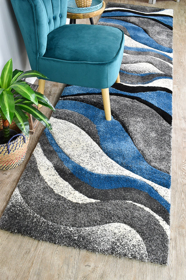 Dahlia 300 Light Grey Blue Runner